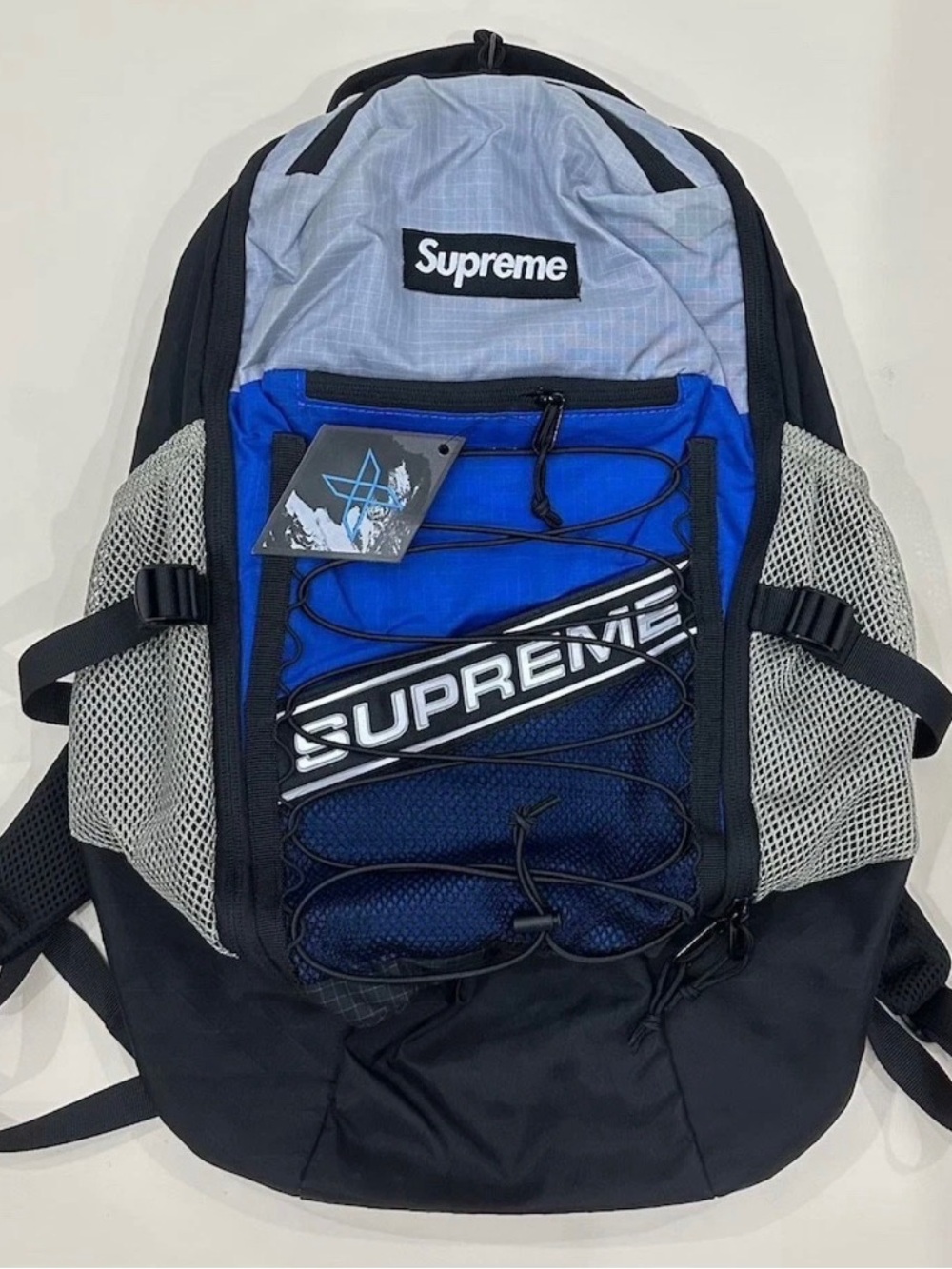 Supreme fw 23 blue logo backpack